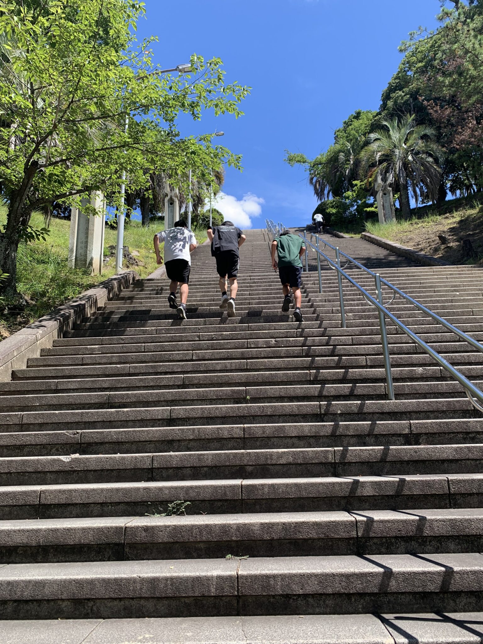 夏の野外練習。